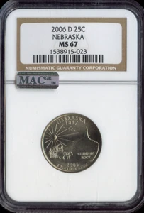 2006-D Nebraska Quarter NGC MS67 Business Quality - Picture 1 of 2