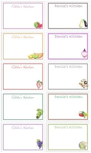 10 personalised fruit and or vegetable themed labels / stickers - ideal for food - Picture 1 of 14
