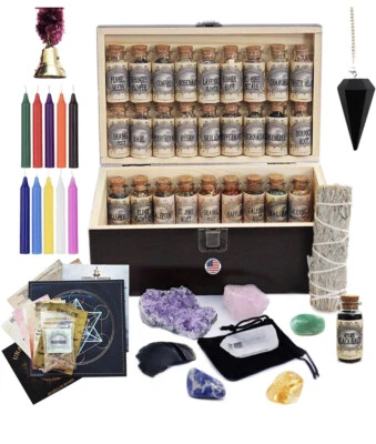 Witchcraft Kit Box Altar Supplies Wiccan Pagan Witch Apotehcary Herbs A2 - Image 1 of 4