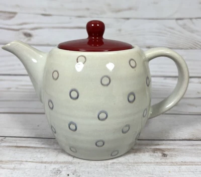 Tetera Pier 1 Elemental Circles gres rojo Art Deco Foto 1 de 4