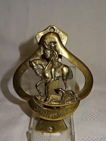 Vintage Detailed Cast Brass Door Knocker - John Peel - Rider On Horseback Cover
