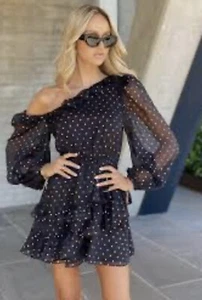 Elliatt Antonella Polkadot Mini Dress. Bnwt . Size L / US 8. Feminine - Picture 1 of 8