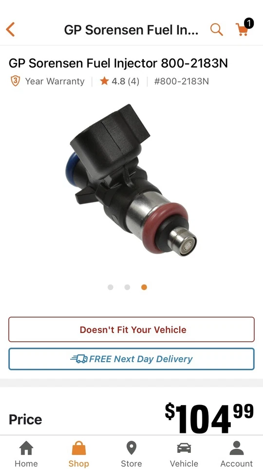 Inyector de combustible-GAS GP Sorensen 800-2183N Foto 1 de 2