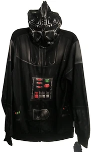 Disney Star Wars Darth Vader Face Mask Hoodie Mens Size M Zip Front Pockets NWT - Picture 1 of 12