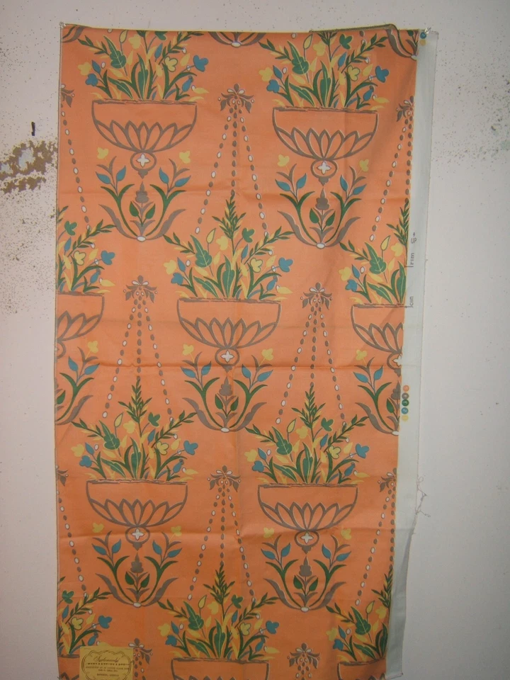 Scalamandre, Puerta de Vidrio Grabado Adaptación Histórica, De Colección, Remanente, Clr Melocotón Foto 1 de 1