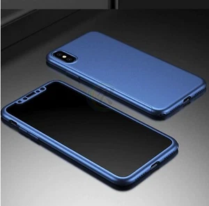 COVER BLU Per Iphone X ORIGINALE ARMOR CASE Fronte Retro 360° + VETRO TEMPERATO - Foto 1 di 7