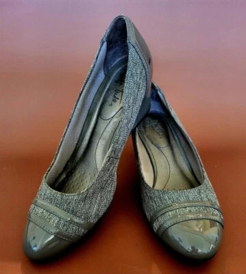 Cuña Lifestride Soft System gris tweed con detalles de imitación de cuero, 7,5 M nunca usada Foto 1 de 4