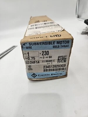 Franklin Electric 2345139203GS, motores de pozo sumergibles de 4", 230 voltios, 1 HP, 60 Foto 1 de 4