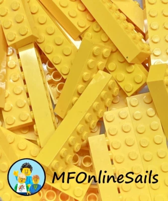30 XL Extra large LEGO Yellow Bricks - 2x6 2x8  Pc# 2456 (20) #3007 (10) - Image 1 of 4