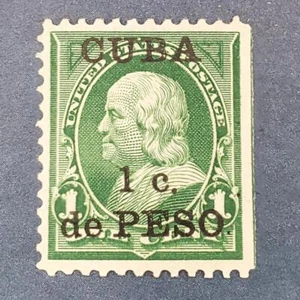 US Possessions Spanish West Indies Scott # 221 OG MH 1 c de Peso Antilles Qba - Picture 1 of 2