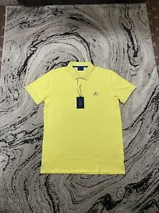 GANT Contrast Collar Pique SS Rugger Polo Shirt Clear Yellow BNWT Size Large