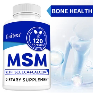 Msm With Silica + Calcium Capsules – Balanced Skin Health,Bone And Joint Support - Picture 1 of 15