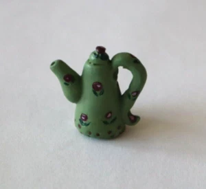 DTOP Caffettiera Rosa Verde Floreale BLOSSOM SECCHIELLO STATUINA MINIATURA VINTAGE - Foto 1 di 3