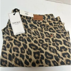 Judy Blue NWT High Waist Leopard Print Denim Jean Shorts Style #1563 size 1XL - Picture 1 of 6