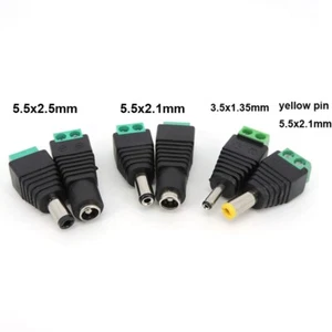 DC Female Male DC Connector 5.5 x 2.1MM 5.5*2.5MM 3.5*1.35MM Power Jack - Picture 1 of 14