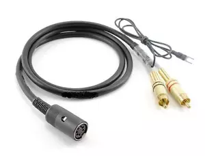 6ft Bang & Olufsen Din7 Female to Gold 2-RCA Male TurnTable Cable w/ Ground - Picture 1 of 2