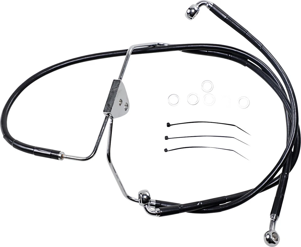 +2"" Black Front Brake Line Harley-Davidson Road King Classic EFI FLHRC 2008-201 - Image 1 of 1