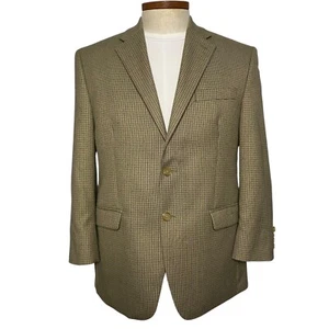Ralph Lauren Men Jacket Blazer 2 Button Single Breast Brown Tan Cream Check 40 S - Picture 1 of 8
