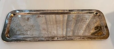 Pottery Barn Vintage Serving Tray Rectangle Silver Plate 21X7" - Image 1 of 4