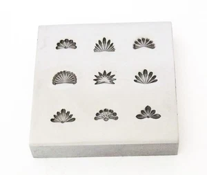 Shot Plate 9 Designs Fans Shapes Impression die | Silversmith Die  - Picture 1 of 1