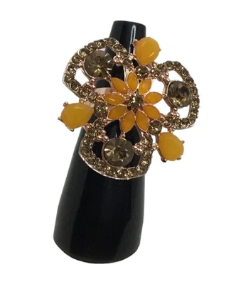 Indian Bridal Bollywood CZ último tono dorado tamaño libre ajustable anillo... - Imagen 1 de 4