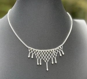 Sterling Silber 925 Latz Halskette Kugel Perlenkette 16 in Vintage 7 Gramm - Bild 1 von 9