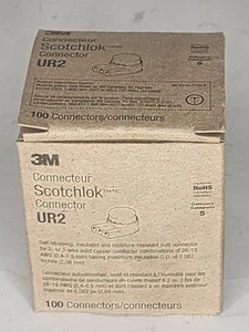 Box of 100 Genuine 3M Scotchlok UR2 Connectors, Gel-Filled, Waterproof, OEM NEW - Picture 1 of 4