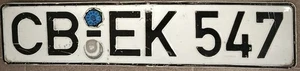 KFZ Kennzeichen Deutschland DIN CB EK 547 - Bild 1 von 1