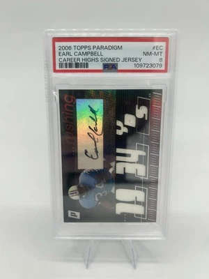 2006 Topps Paradigm Earl Campbell Patch Auto /99 PSA 8 - Image 1 of 3