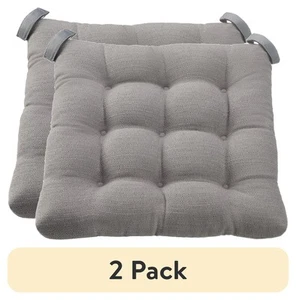 (2 pack) Textured Chair Seat Pad (Chair Cushion), Gray Color, 15.5" x 16" - Picture 1 of 6