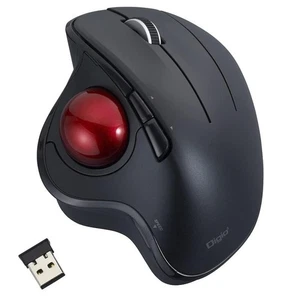 Nakabayashi Digio 2 Q Minimal Trackball Bluetooth Mouse Quiet 5 Button Black - Picture 1 of 5