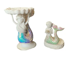 Bath & Body Works Discontinued Mermaid Candle Holder And Soap Holder Set Of 2  - Picture 1 of 10