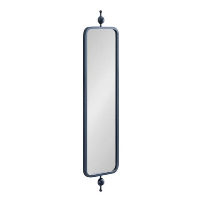 Kasota Traditional Slim Panel Wall Mirror, 9 x 36, Navy Blue, Vintage Tall Mi... - Image 1 of 4