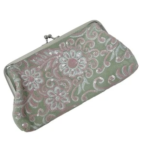 DAR Daughters of American Revolution Abendtasche bestickt Pailletten Clutch - Bild 1 von 6