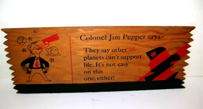 Vintage James E. Pepper Whiskey Advertising Sign Wooden 16 x 6" (est. 1780) RARE - Image 1 of 4