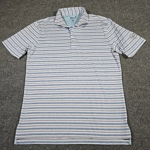 Johnnie-O Performance Striped Light Purple Blue White Medium Polo 1901 Pullover - Picture 1 of 13