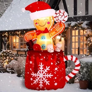 Inflables de Navidad de 6 pies pan de jengibre inflables decoraciones de Navidad al aire libre - Imagen 1 de 6