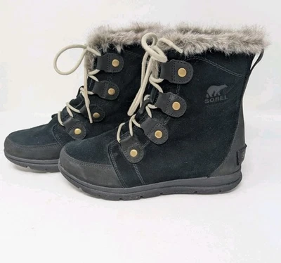Sorel Explorer Jane Boots Size 8 Suede Leather Waterproof Winter Faux Fur - Image 1 of 4