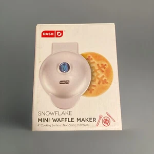 Dash Snowflake Blue Mini Waffle Maker Non-Stick, 4” Cooking Surface New In Box - Picture 1 of 2