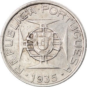 [#745752] Coin, Mozambique, 5 Escudos, 1935, EF, Silver, KM:62