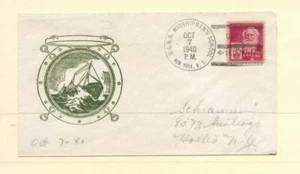 USA 1940 Cover with Ship design and Midshipmen's School handstamp Ships - Picture 1 of 1