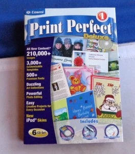 Print Perfect Clip Art Deluxe 6 Discs 210000+ images with 2 Extra Discs w inst - Picture 1 of 3