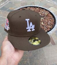 Exclusive New Era Los Angeles Dodgers Fitted Hat MLB Club  Size 7 1/4 Mocha 