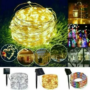 LED Solar String Lights Waterproof Copper Wire Fairy Outdoor Garden Christmas  - Picture 1 of 10