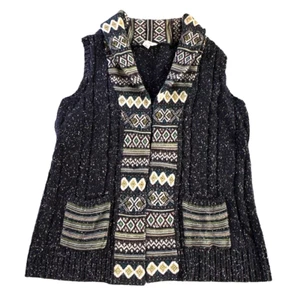 Womens Plus CJ Banks Speckled Blue Knit Sweater Vest Size X - No Zip - Picture 1 of 5