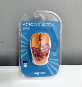 Logitech M317C Collection Wireless Battery-Operated Orange Mouse Positive Vibes - Picture 1 of 2