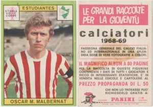 CALCIATORI 1968-69 - OSCAR M.MALBERNAT - ESTUDIANTES - STORIA DELLE COPPE - REC - Bild 1 von 1
