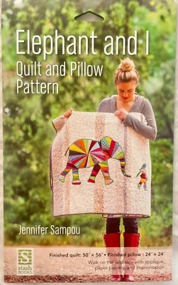 Elephant & I Quilt & Pillow Pattern by Jennifer Sampou Uncut New  - Image 1 of 4