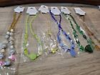 6 Piece Wholesale Glass Beaded Necklace Lot 18" Long NWT