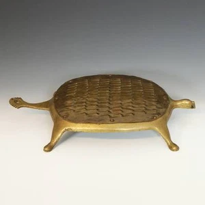 VINTAGE SCHILDKRÖTENFORM SPEISEREIBE MESSING ANDRHA PRADESH INDIEN ANFANG 20. JH. - Bild 1 von 5